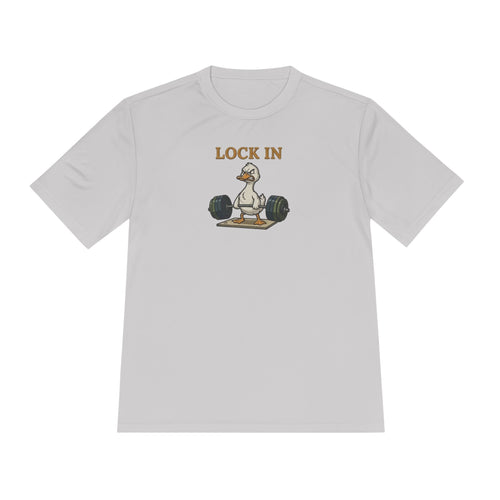 Lock In Duck Weightlifting Tee — Funny Gym Workout T-Shirt