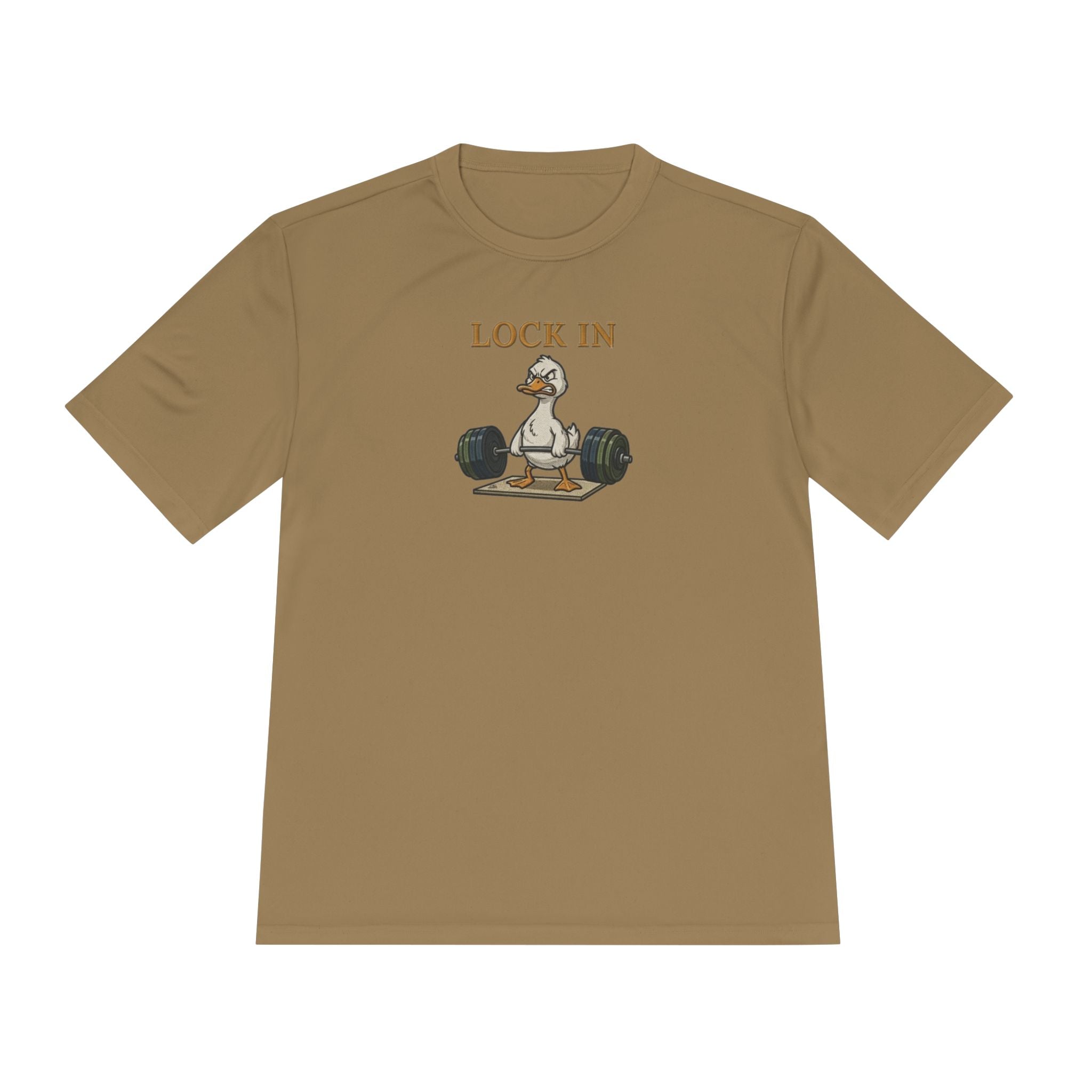 Lock In Duck Weightlifting Tee — Funny Gym Workout T-Shirt