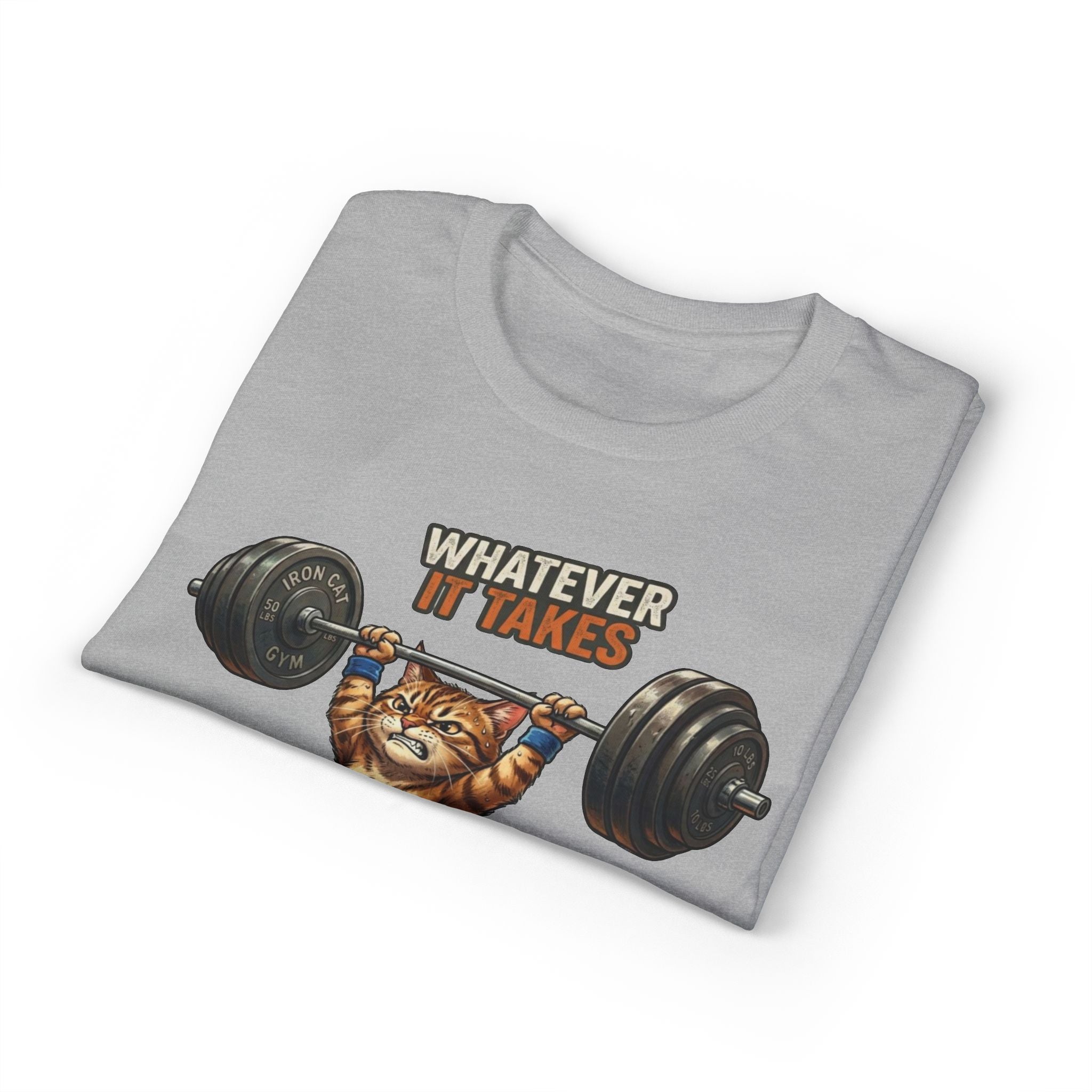 Whatever It Takes Cat Weightlifting