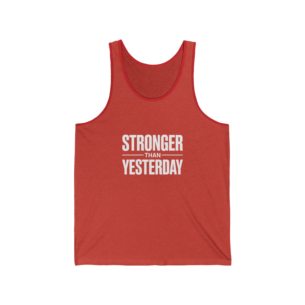 Stronger Than Yesterday Tank Top — Motivational Fitness Workout Tank