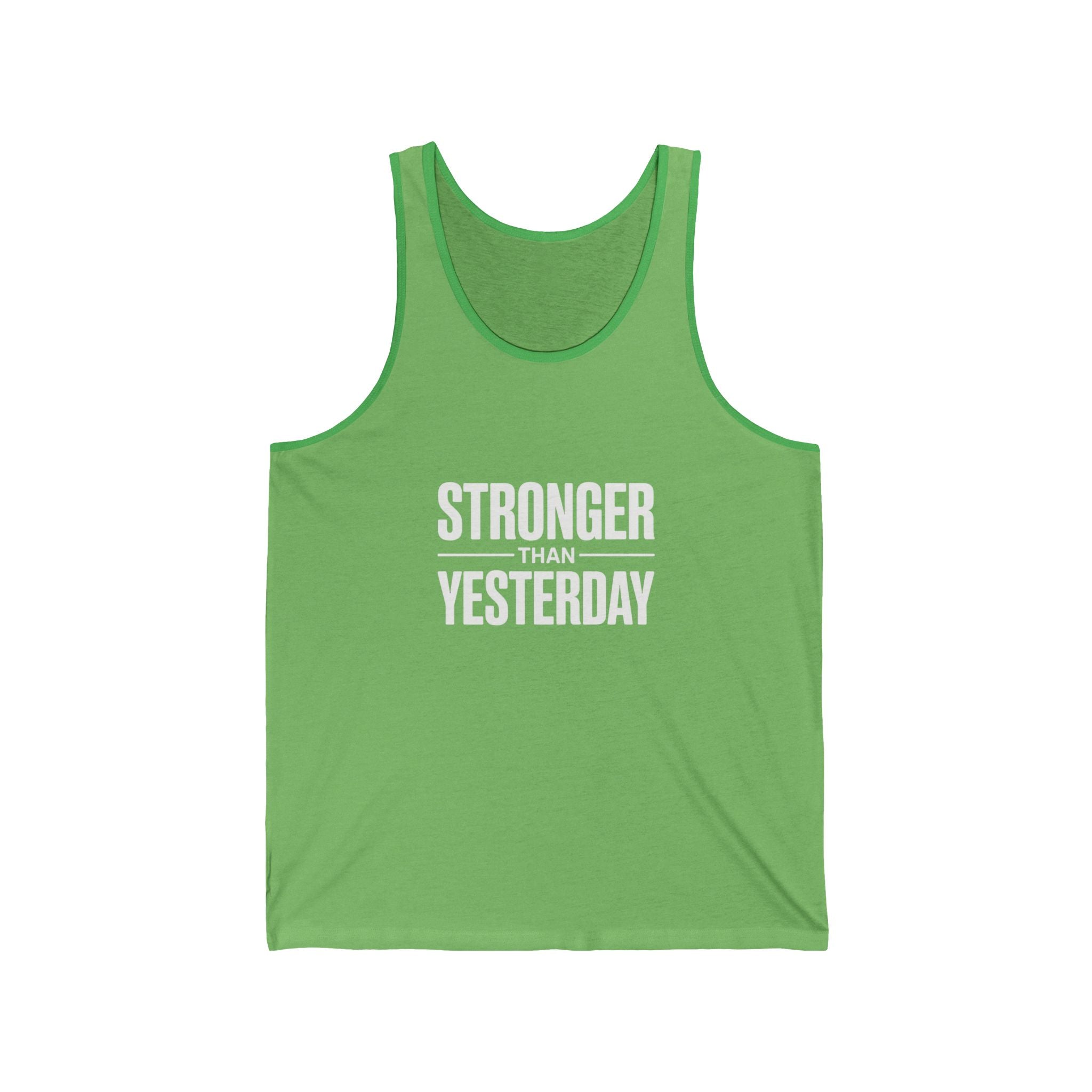 Stronger Than Yesterday Tank Top — Motivational Fitness Workout Tank