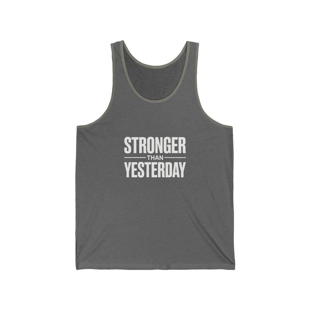 Stronger Than Yesterday Tank Top — Motivational Fitness Workout Tank