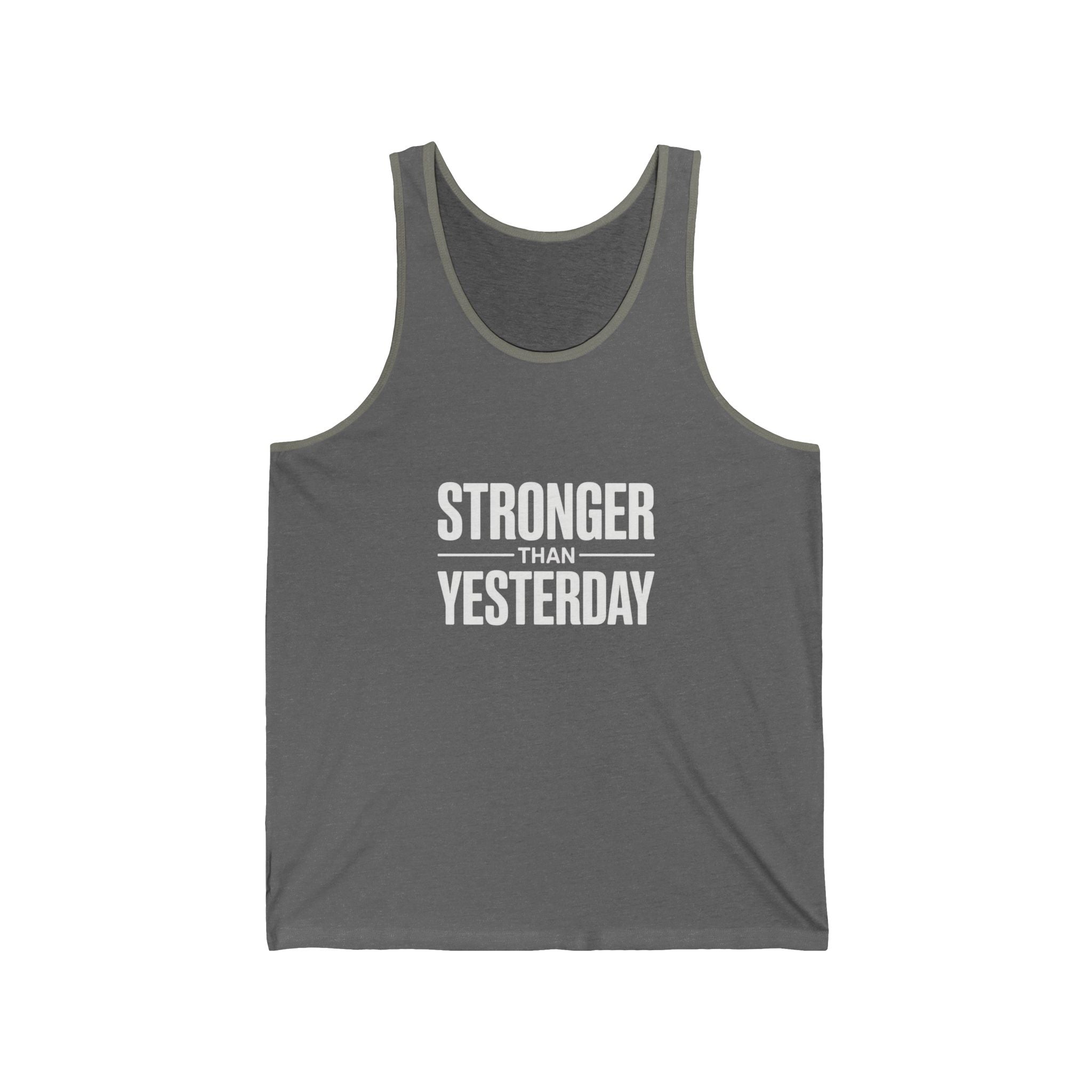 Stronger Than Yesterday Tank Top — Motivational Fitness Workout Tank