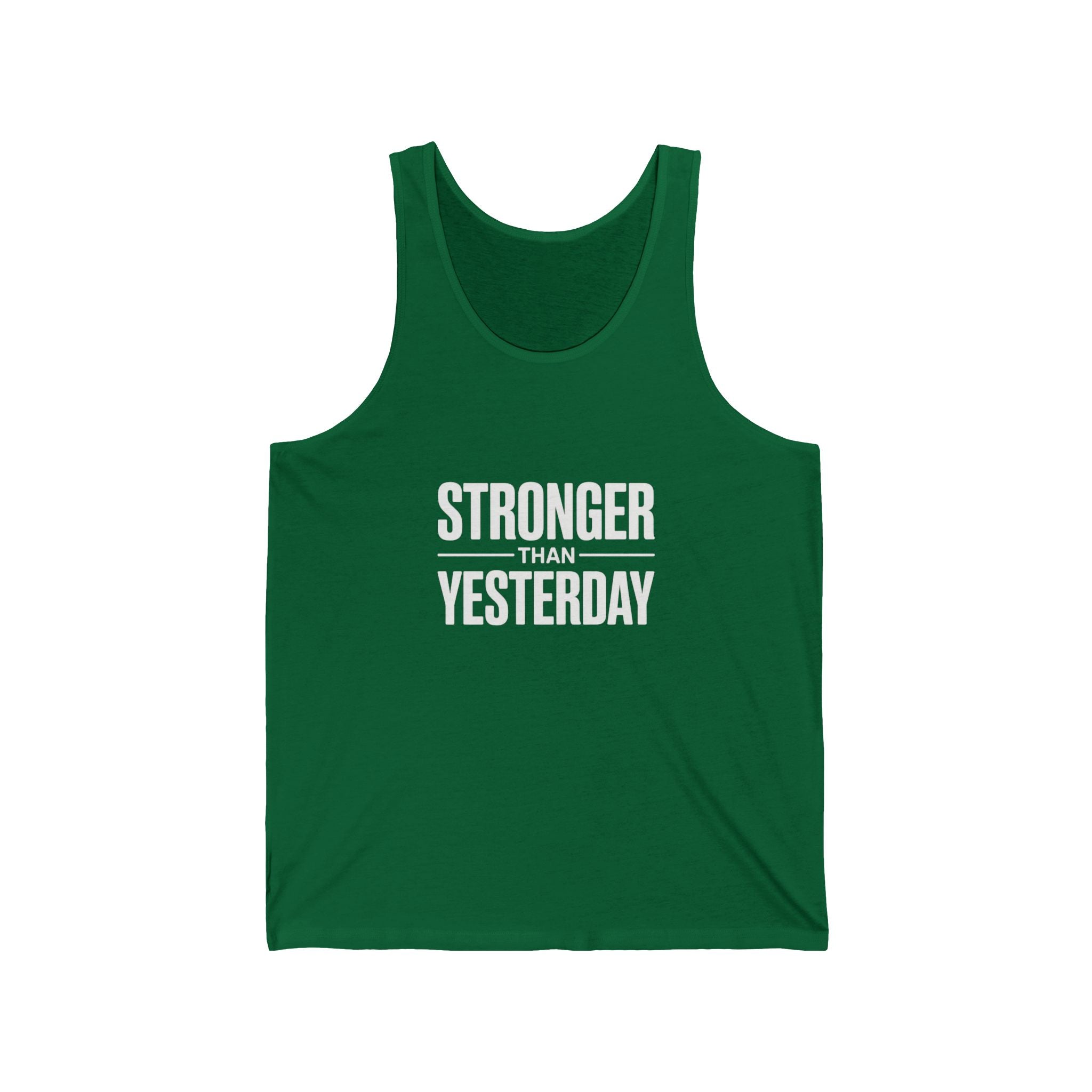 Stronger Than Yesterday Tank Top — Motivational Fitness Workout Tank