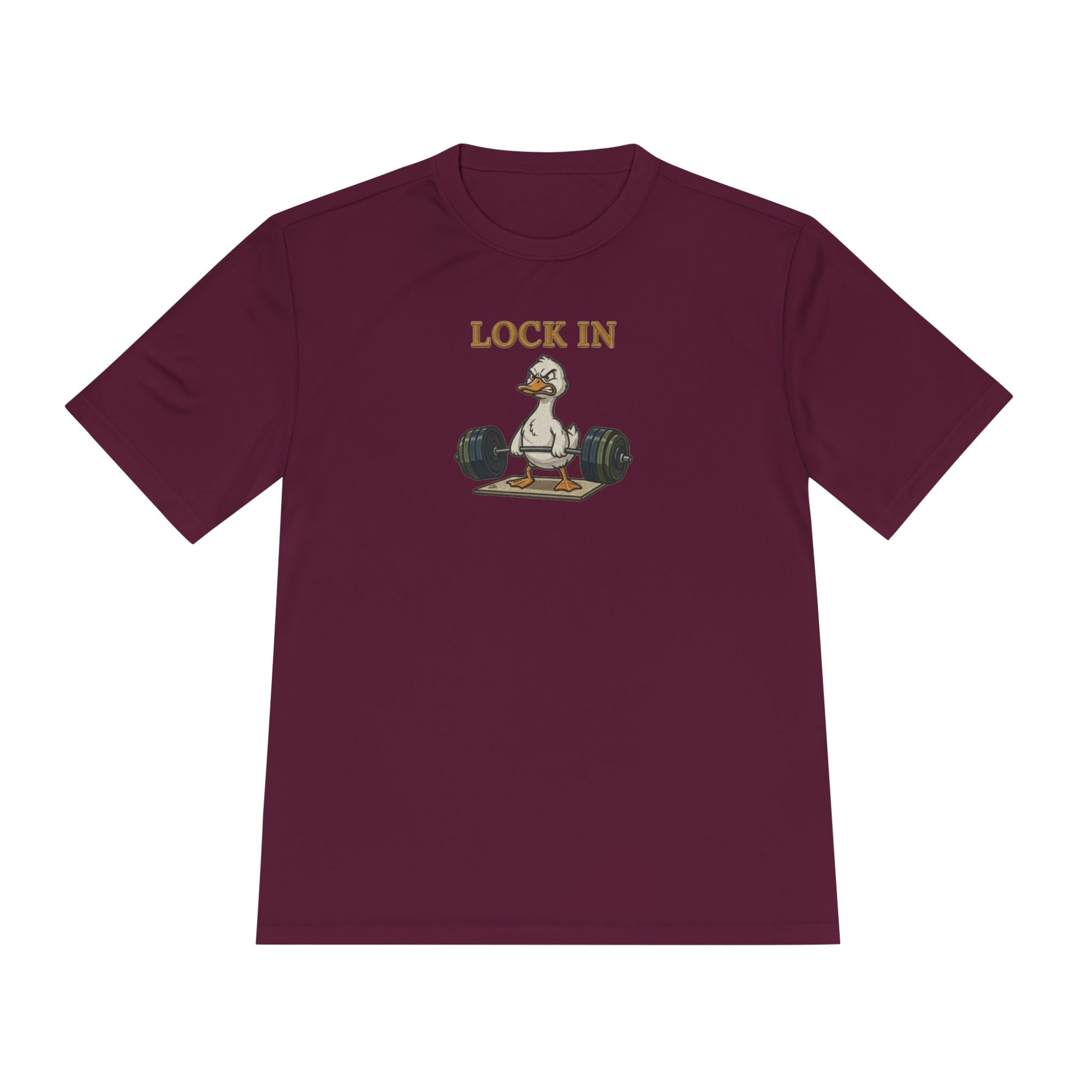 Lock In Duck Weightlifting Tee — Funny Gym Workout T-Shirt