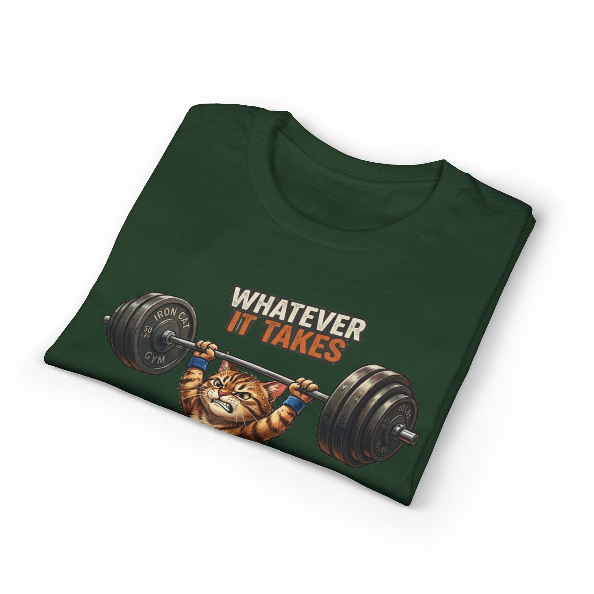 Whatever It Takes Cat Weightlifting