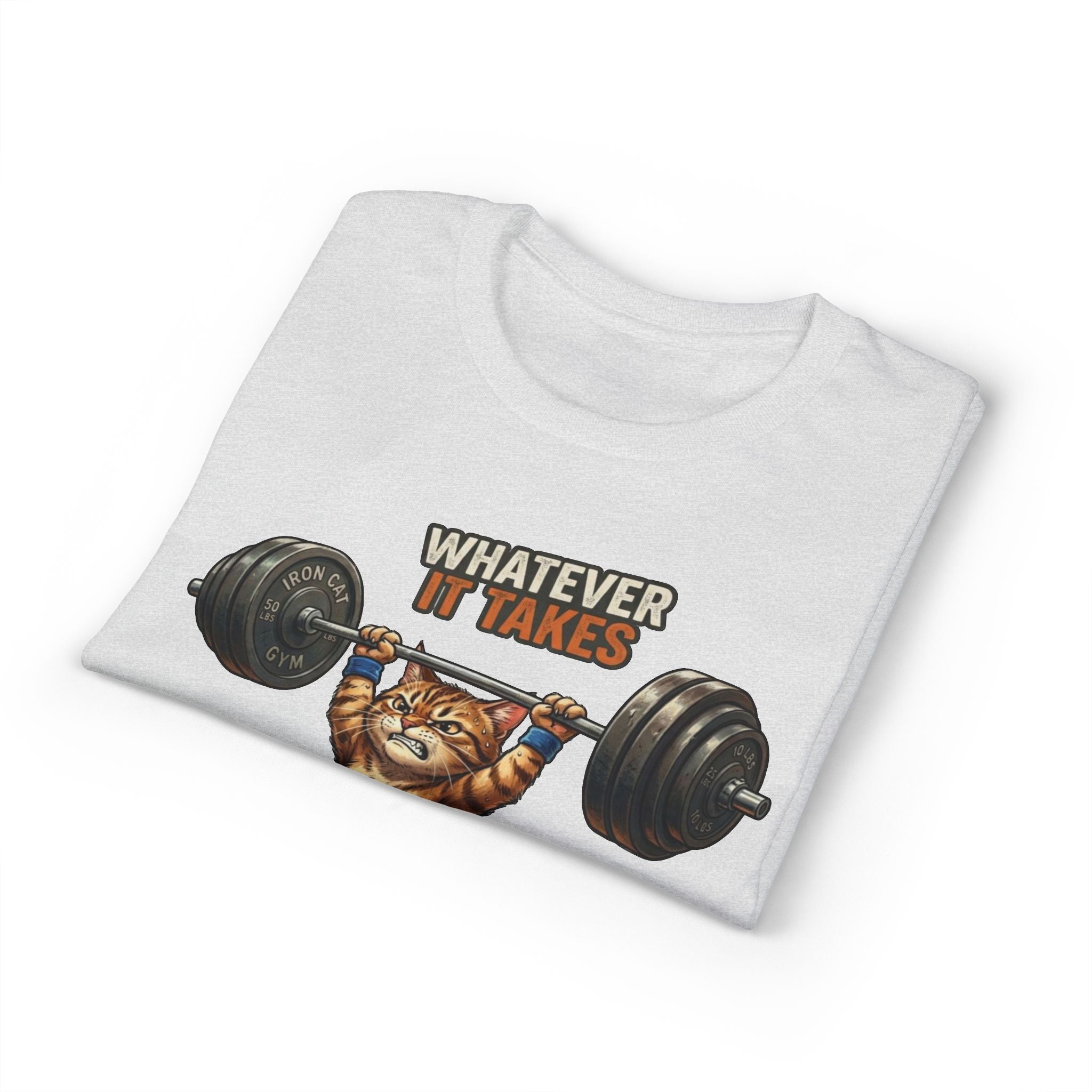 Whatever It Takes Cat Weightlifting